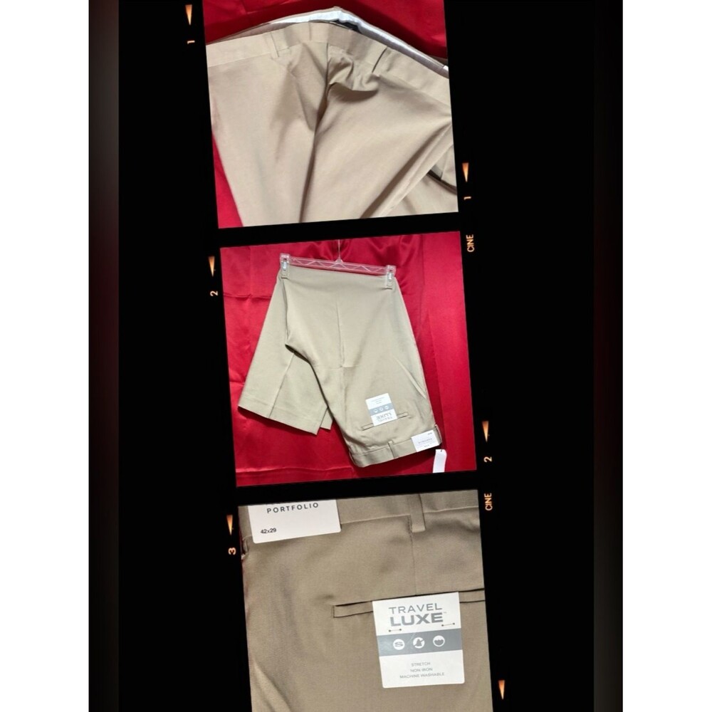 Perry Ellis Flat-Front Tan Men’s‎ Dress Pants #1850